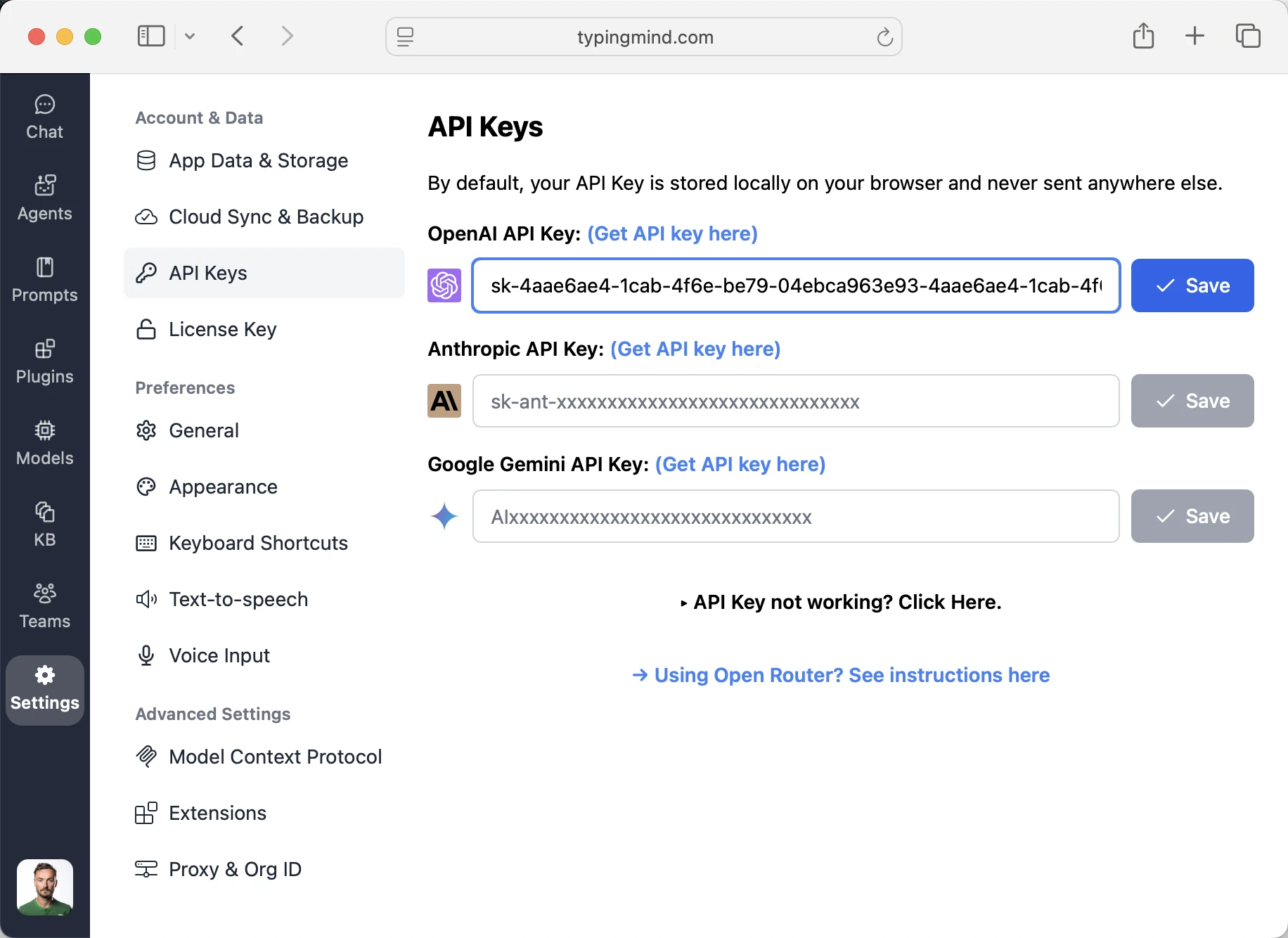 The best frontend AI chat for OpenAI API Key