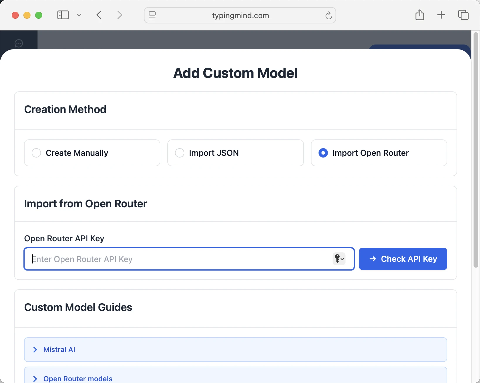 The best frontend AI chat for OpenRouter API Key